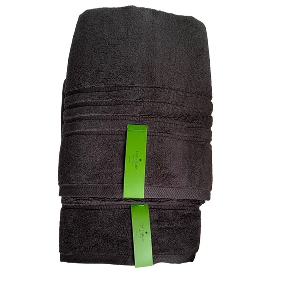Kate Spade New York Black Bath Towel Set of 2 NWT - Picture 2 of 8